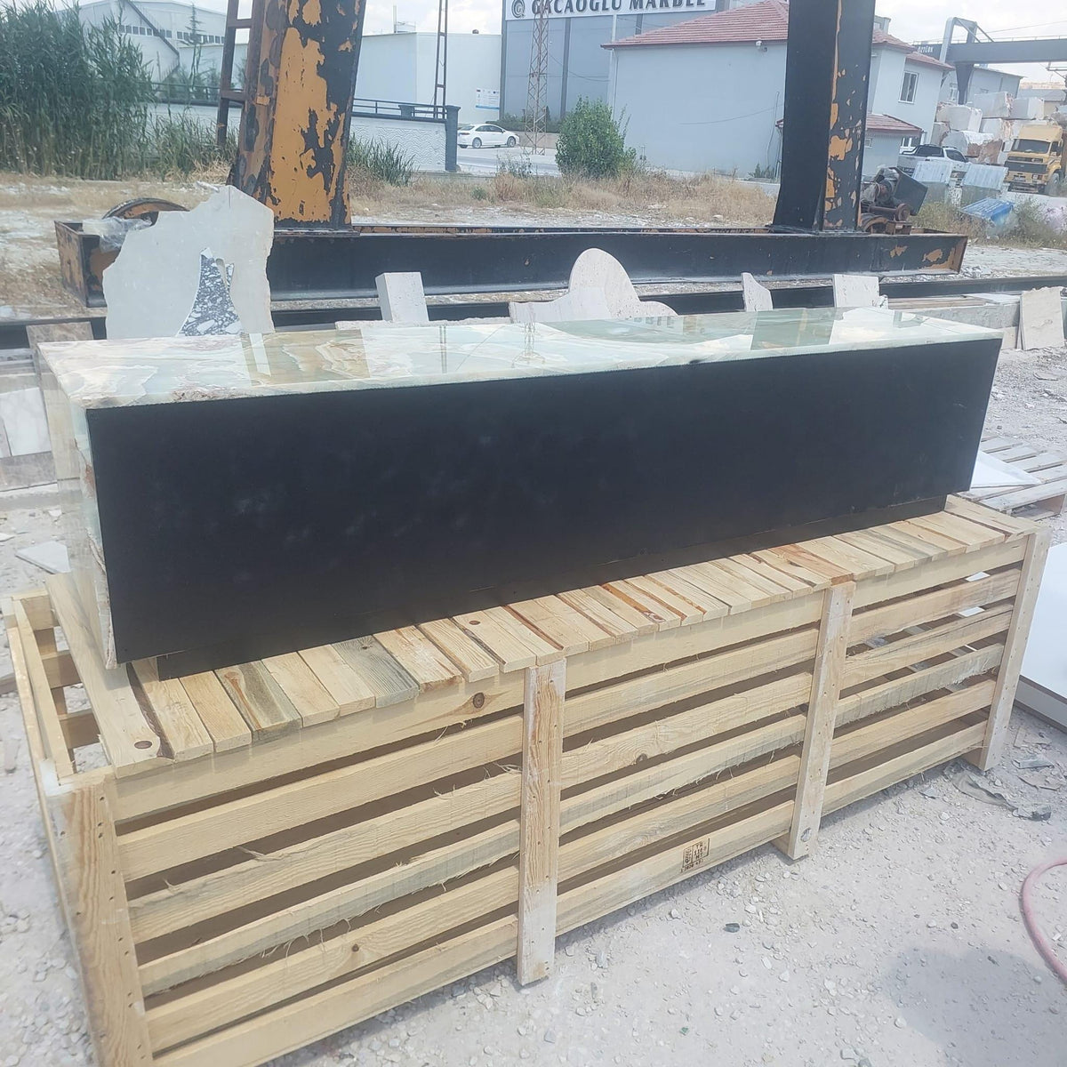 Green Onyx Floating TV Console