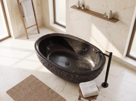 Nero Marquina Marble Bathtub